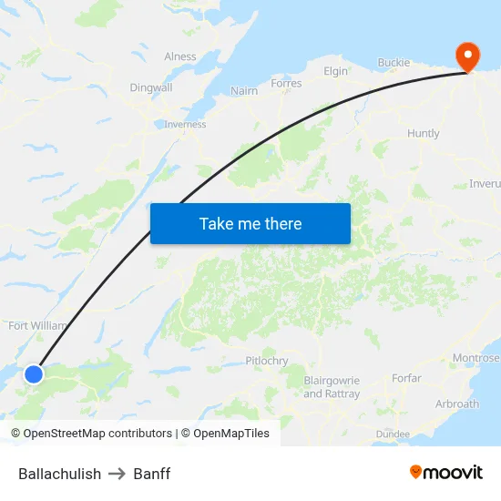 Ballachulish to Banff map