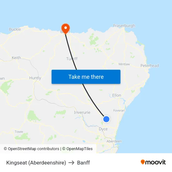 Kingseat (Aberdeenshire) to Banff map