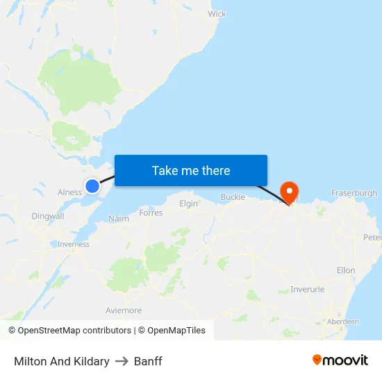 Milton And Kildary to Banff map