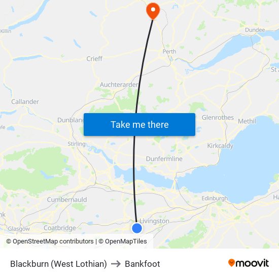 Blackburn (West Lothian) to Bankfoot map