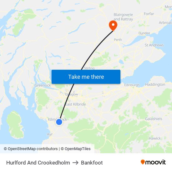 Hurlford And Crookedholm to Bankfoot map