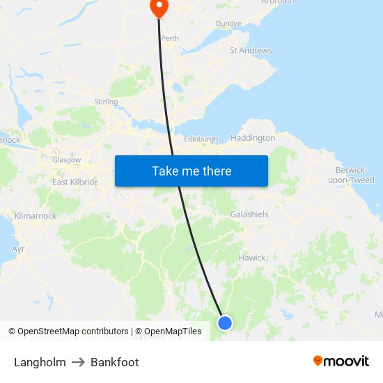 Langholm to Bankfoot map