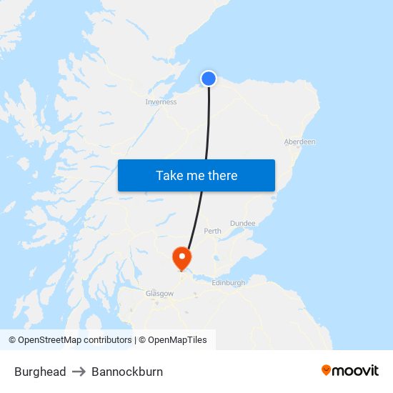 Burghead to Bannockburn map