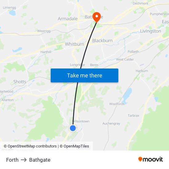 Forth to Bathgate map