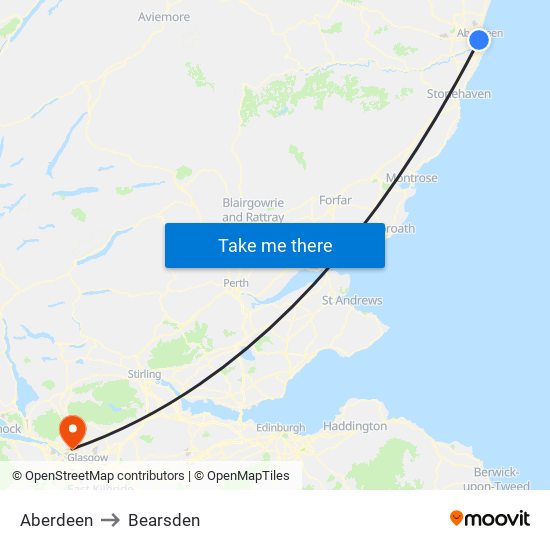 Aberdeen to Aberdeen map
