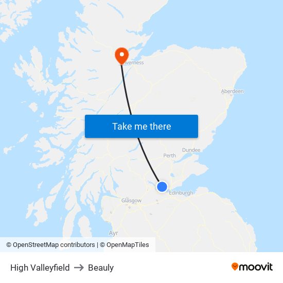 High Valleyfield to Beauly map