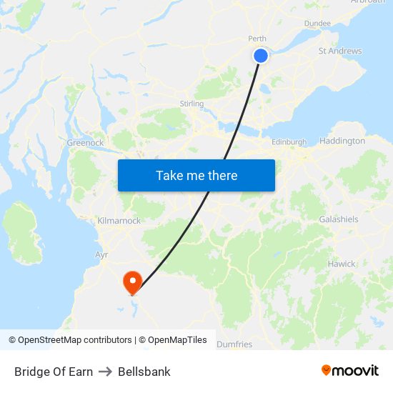 Bridge Of Earn to Bellsbank map