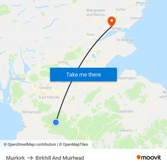 Muirkirk to Birkhill And Muirhead map