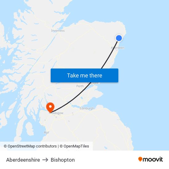 Aberdeenshire to Aberdeenshire map