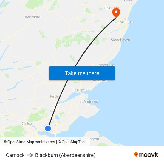 Carnock to Blackburn (Aberdeenshire) map