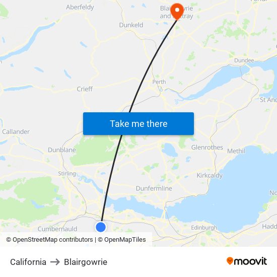 California to Blairgowrie map