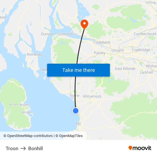 Troon to Bonhill map