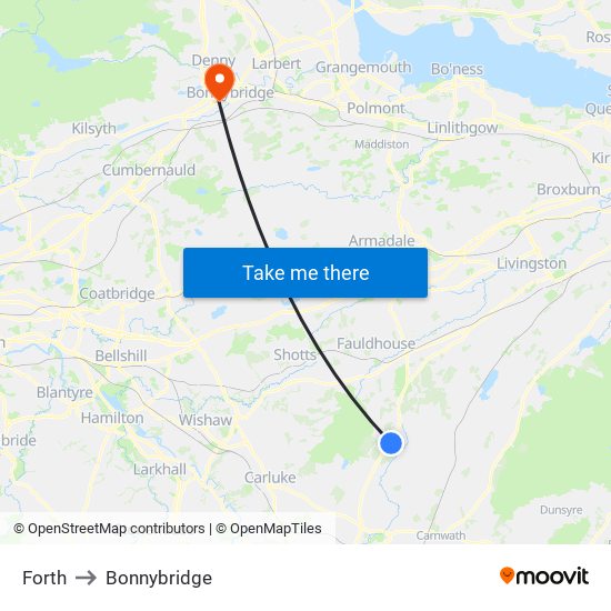 Forth to Bonnybridge map