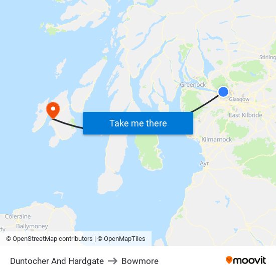 Duntocher And Hardgate to Bowmore map