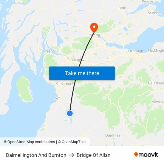 Dalmellington And Burnton to Bridge Of Allan map