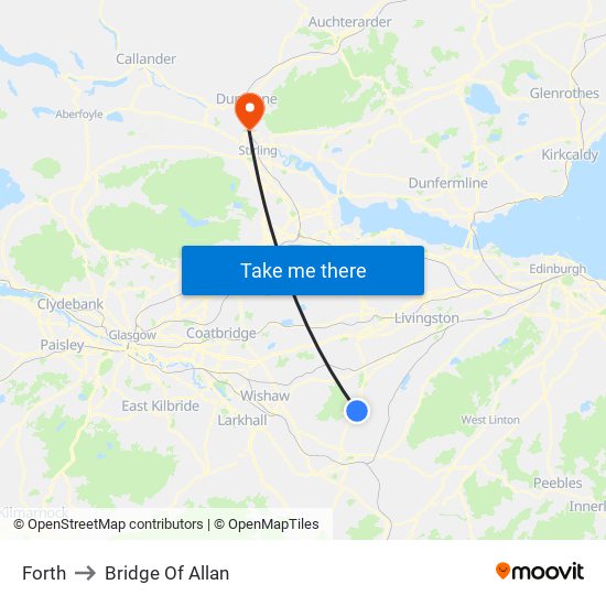 Forth to Bridge Of Allan map