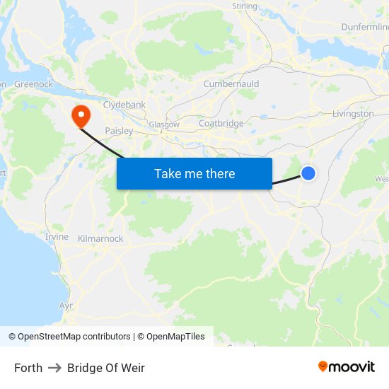 Forth to Bridge Of Weir map