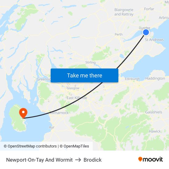 Newport-On-Tay And Wormit to Brodick map