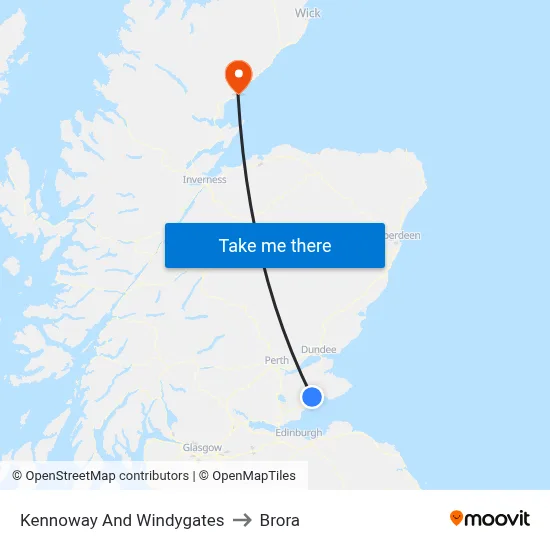 Kennoway And Windygates to Brora map
