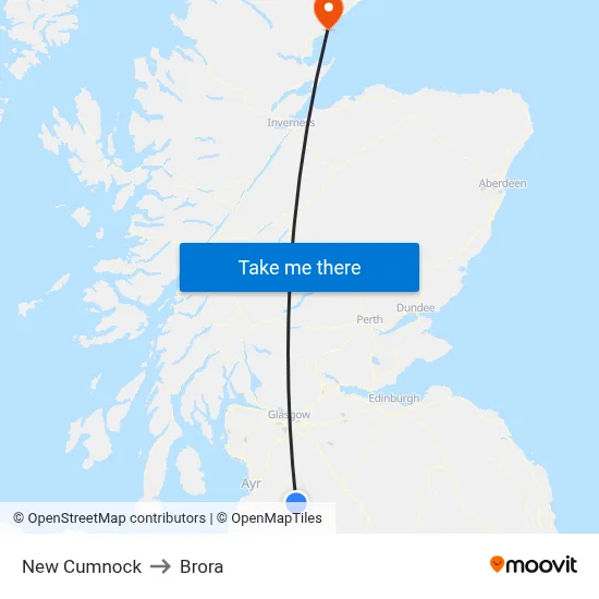 New Cumnock to Brora map