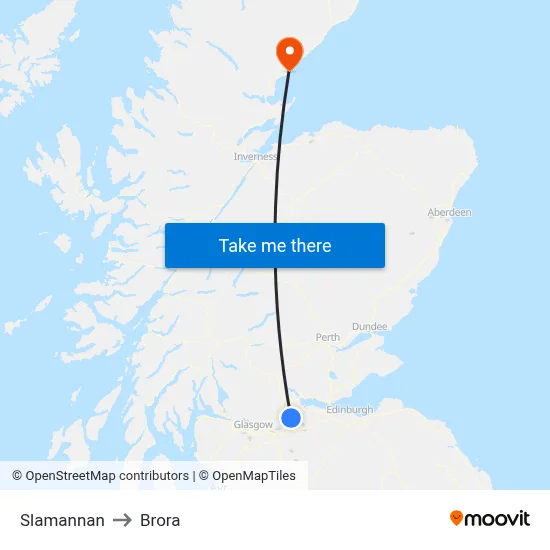 Slamannan to Brora map