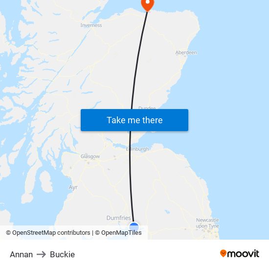 Annan to Buckie map