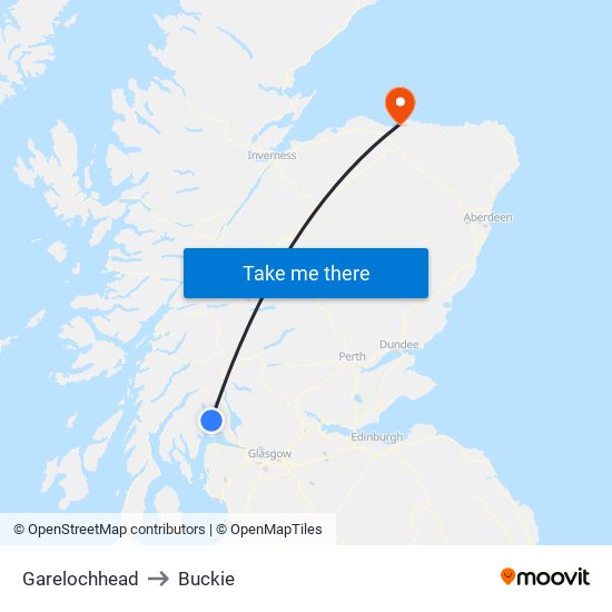 Garelochhead to Buckie map