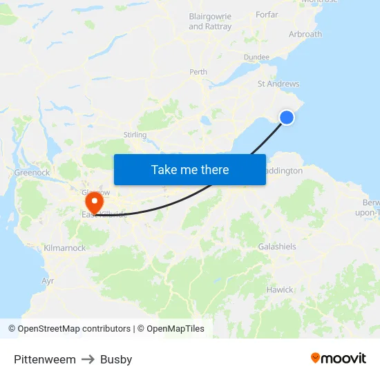Pittenweem to Busby map