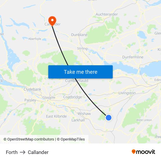 Forth to Callander map