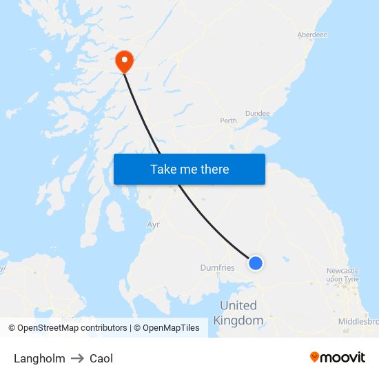 Langholm to Caol map