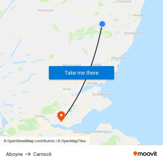 Aboyne to Carnock map