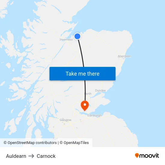 Auldearn to Carnock map
