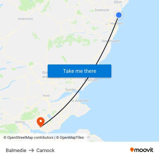 Balmedie to Carnock map