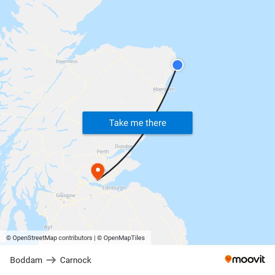 Boddam to Carnock map