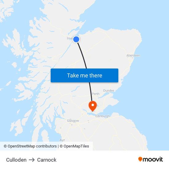 Culloden to Carnock map