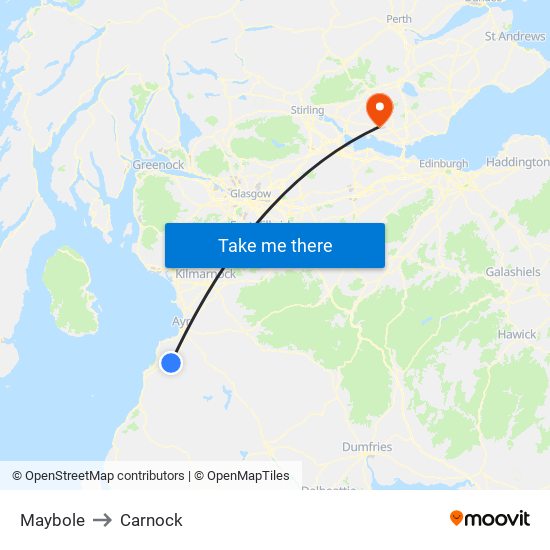 Maybole to Carnock map