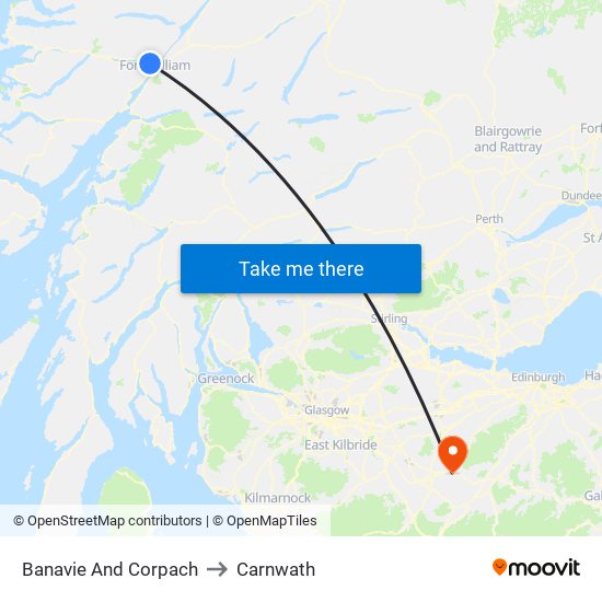 Banavie And Corpach to Carnwath map