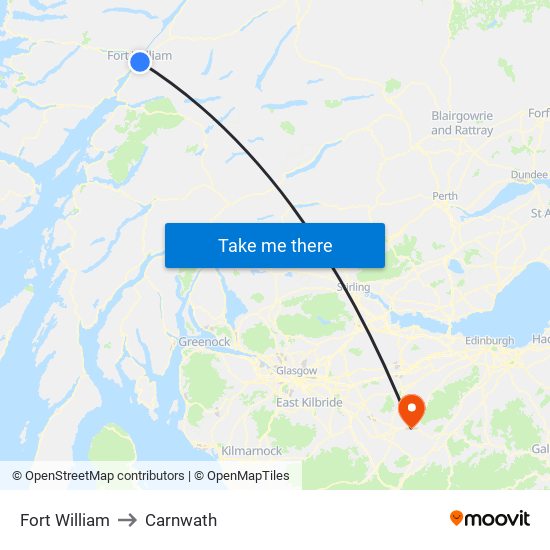 Fort William to Carnwath map