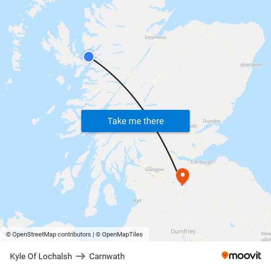 Kyle Of Lochalsh to Carnwath map