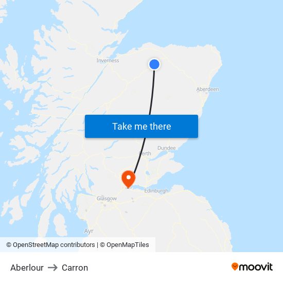 Aberlour to Carron map