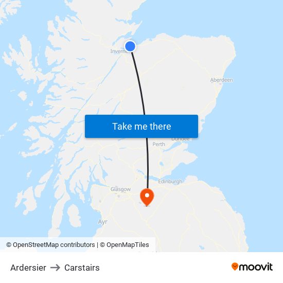 Ardersier to Carstairs map