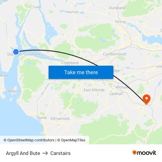 Argyll And Bute to Carstairs map