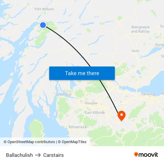 Ballachulish to Carstairs map