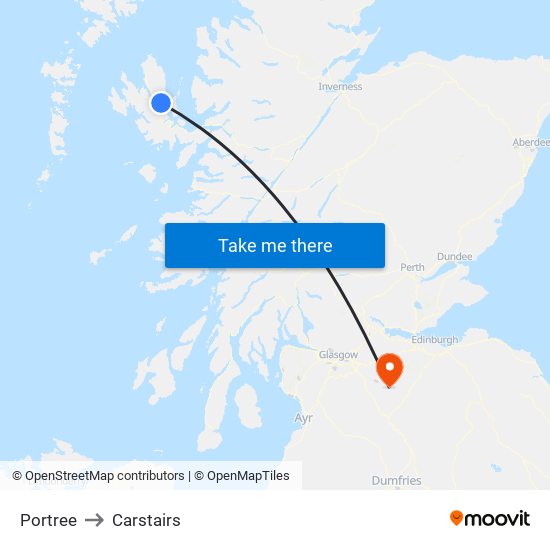 Portree to Carstairs map