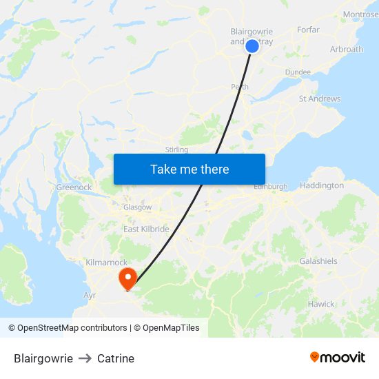 Blairgowrie to Catrine map