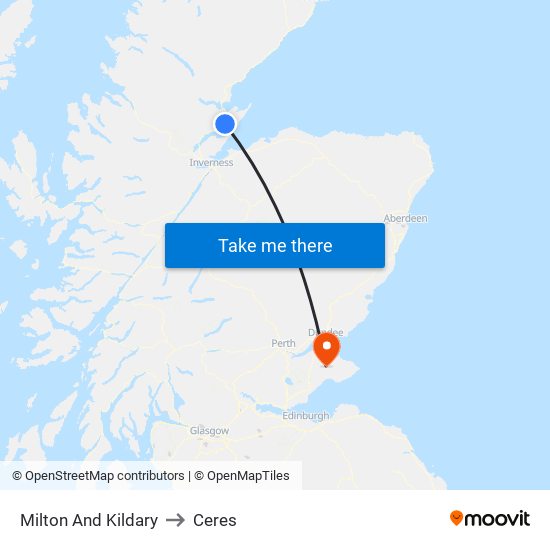 Milton And Kildary to Ceres map