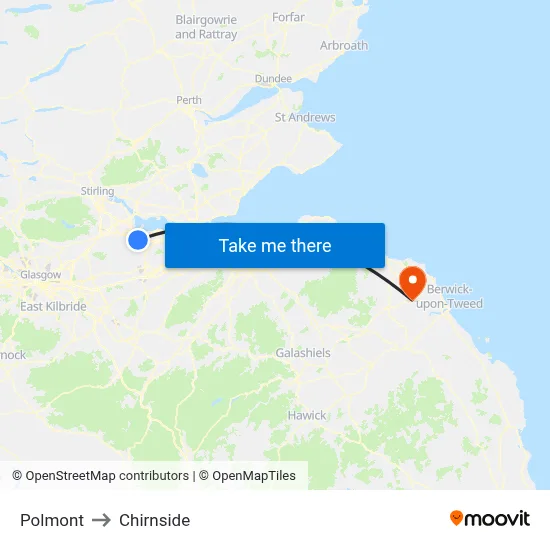 Polmont to Chirnside map