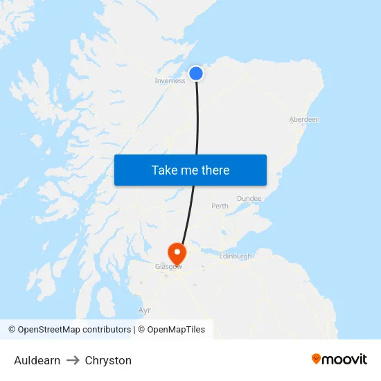 Auldearn to Chryston map