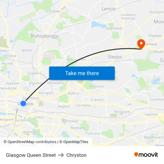 Glasgow Queen Street to Chryston map