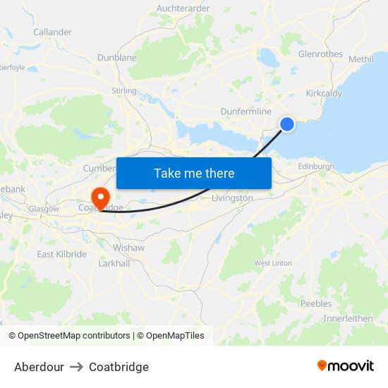 Aberdour to Aberdour map